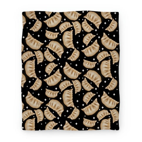 Dumplings Pattern Black Blanket